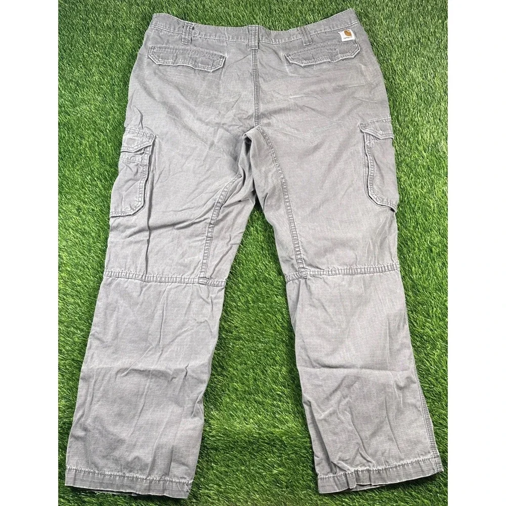 Carhartt Carpenter Mens Cargo Gray 40x30 Relaxed Fit Jeans Pants #14806 Worn